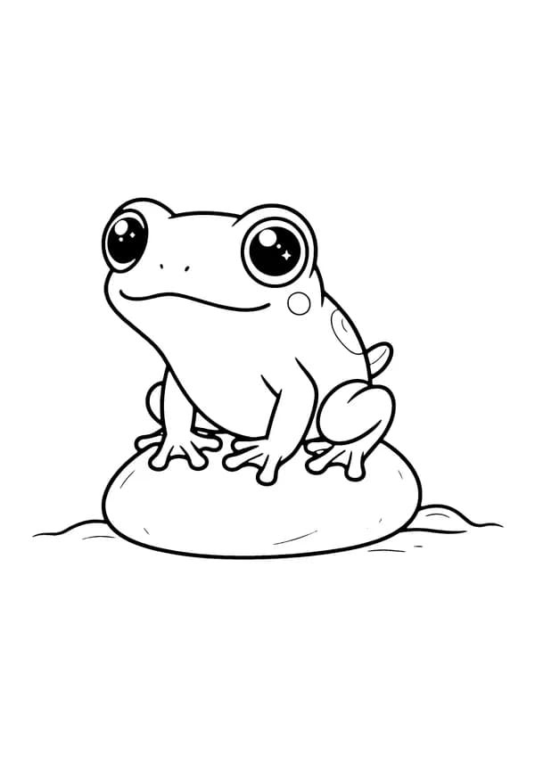 Printable hand-drawn Baby Froglet coloring page