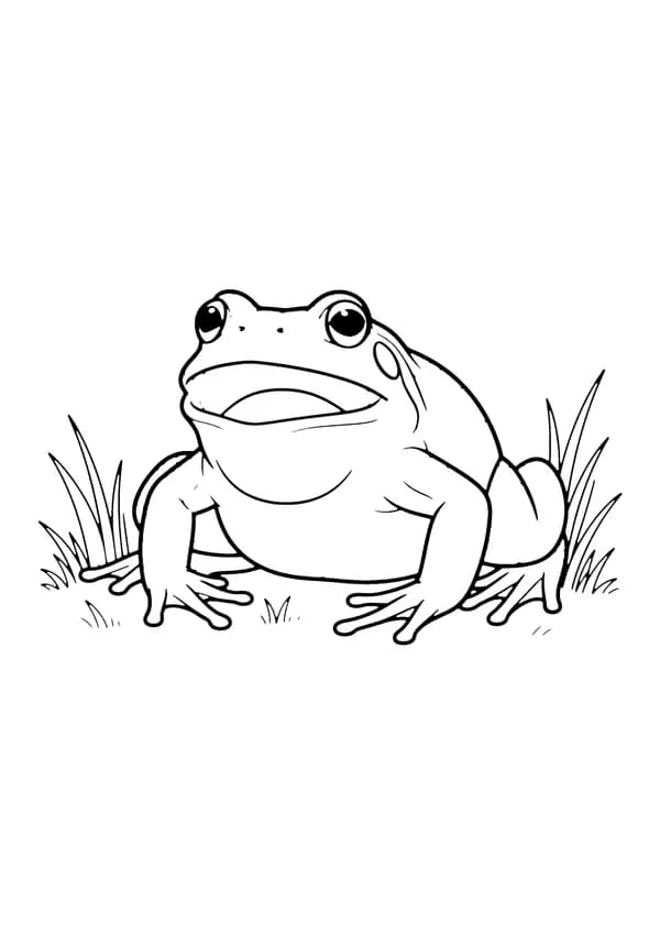 Printable hand-drawn Big Bullfrog coloring page