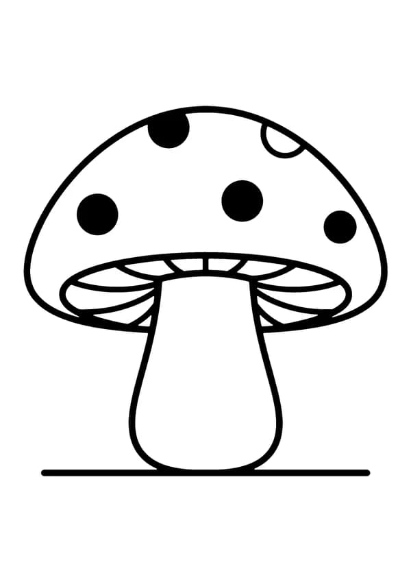Printable hand-drawn Big Easy Mushroom coloring page