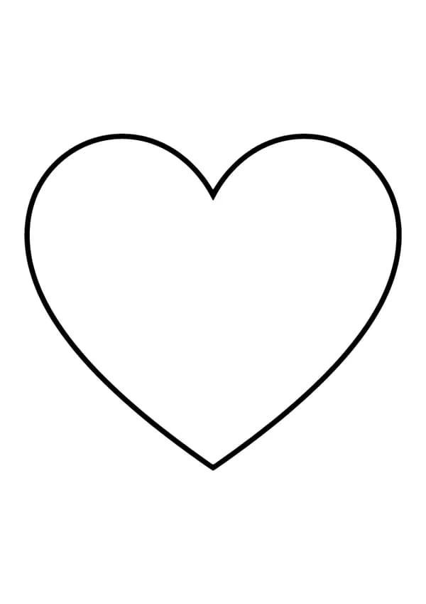 Printable hand-drawn Big Simple Heart coloring page