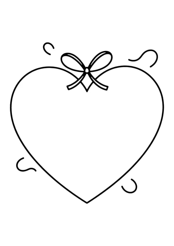 Printable hand-drawn Big Valentine Heart coloring page