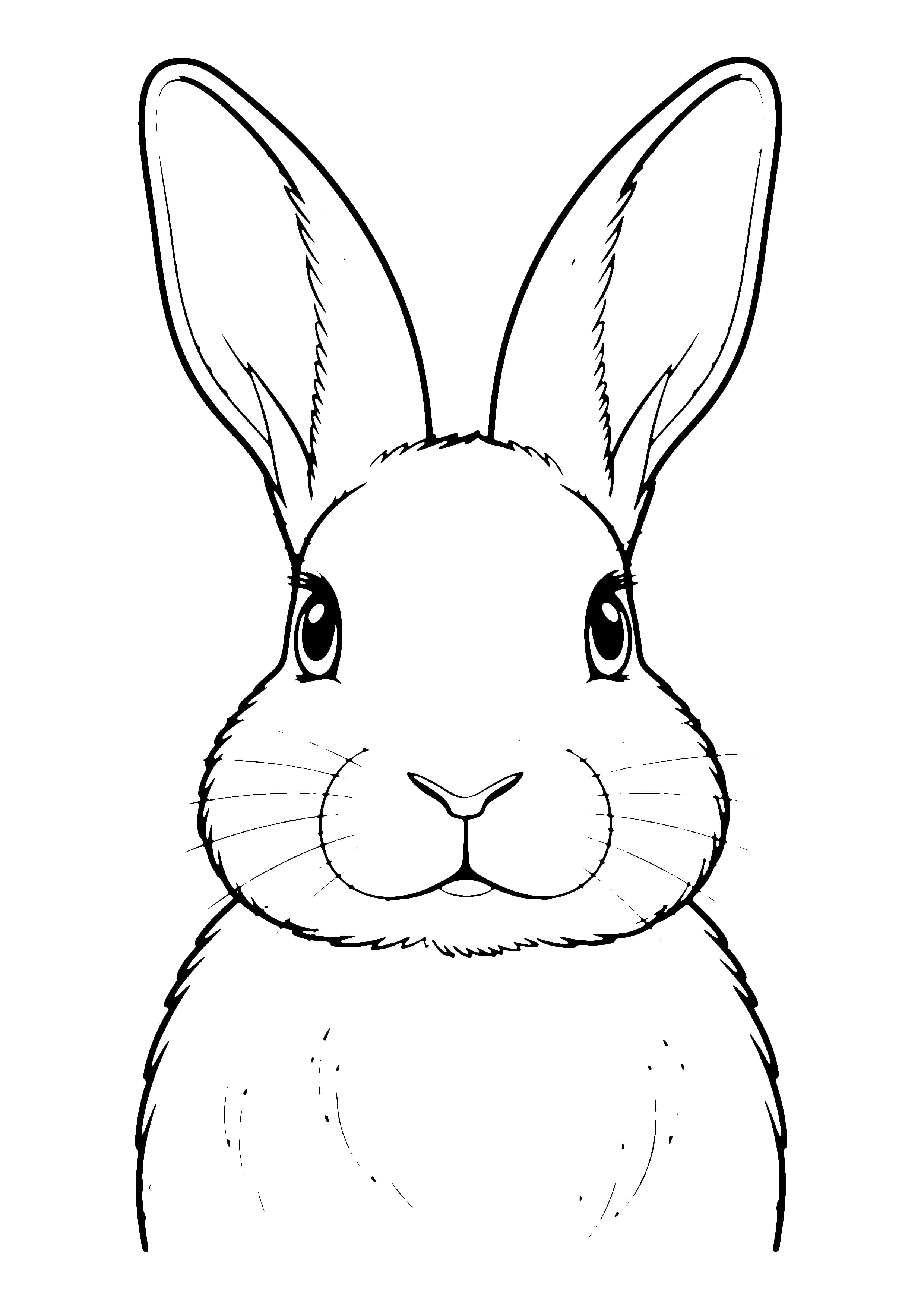 Printable hand-drawn Bunny Portrait coloring page