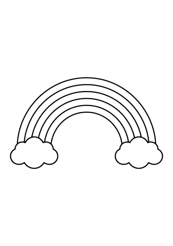 Printable hand-drawn Classic Rainbow Arch coloring page