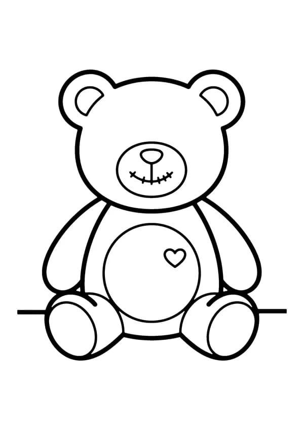 Printable hand-drawn Cuddly Teddy Bear coloring page