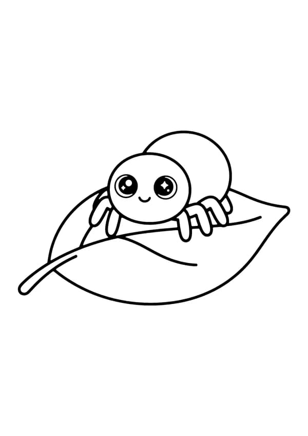 Printable hand-drawn Cute Baby Spider coloring page