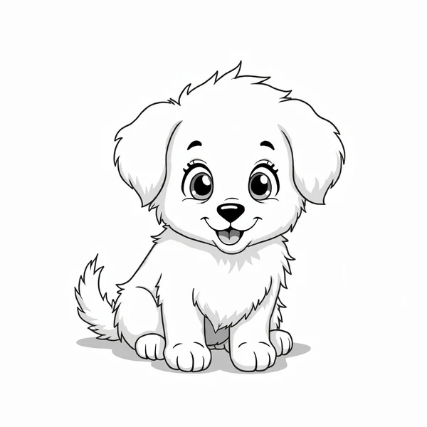 Cute Puppy — free printable animals coloring page for kids and adults. coloring page in Animals