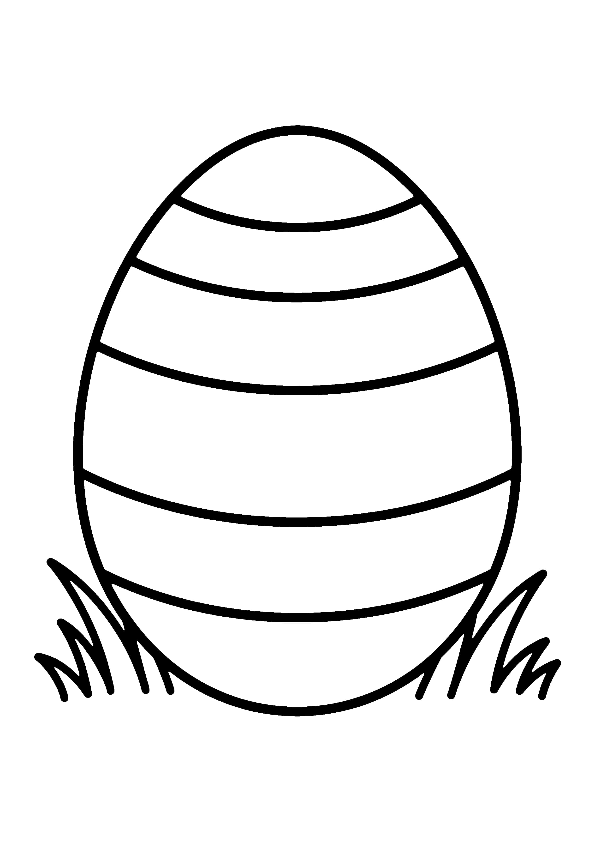 Printable hand-drawn Easy Easter Egg for Toddlers coloring page