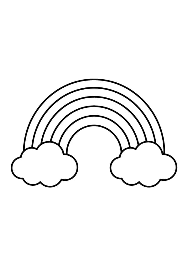 Printable hand-drawn Easy Toddler Rainbow coloring page
