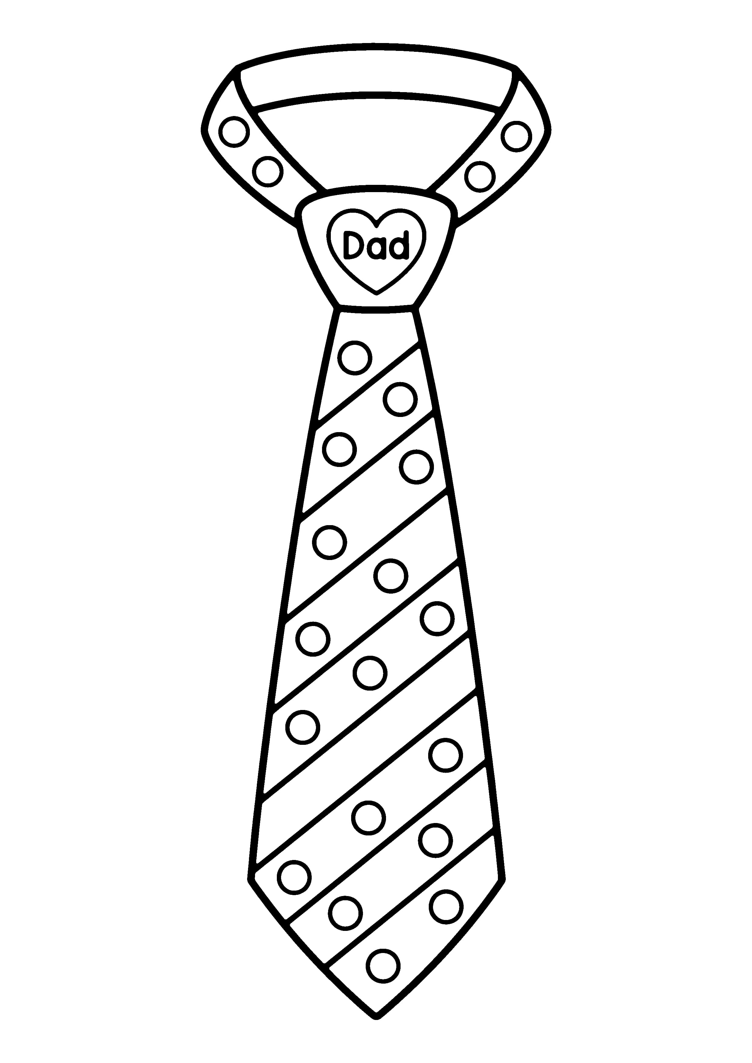 Printable hand-drawn Father's Day Necktie coloring page