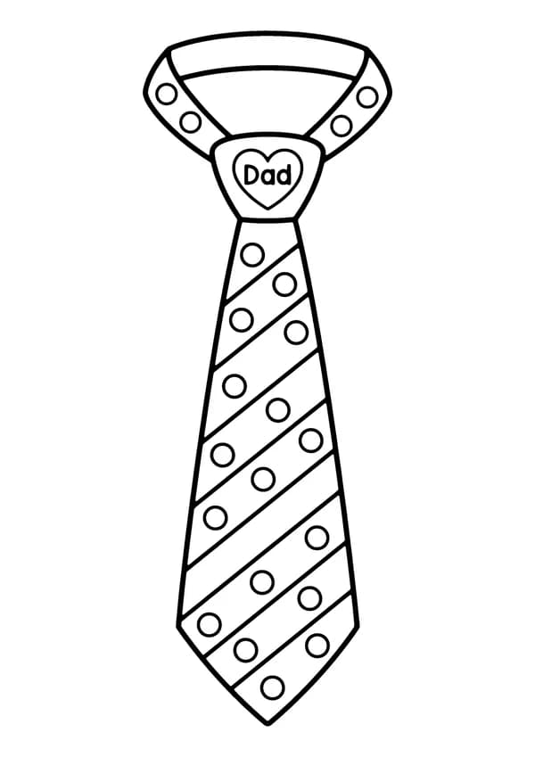 Printable hand-drawn Father's Day Necktie coloring page
