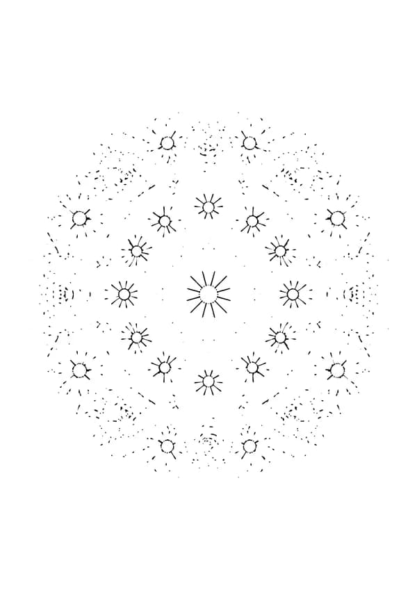 Printable hand-drawn Flower Mandala coloring page