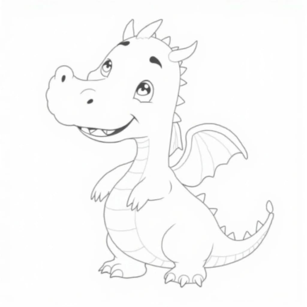 Friendly Dragon coloring page