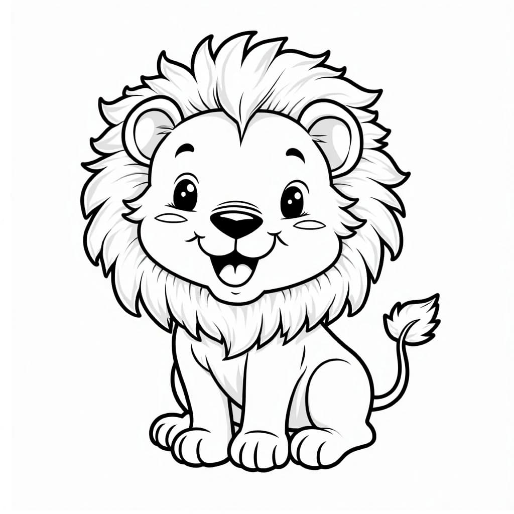 Friendly Lion coloring page