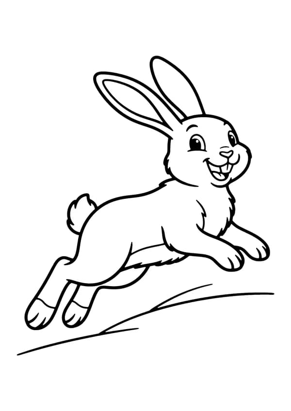 Printable hand-drawn Hopping Bunny coloring page