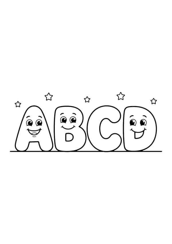 Printable hand-drawn Kindergarten Alphabet Letters coloring page