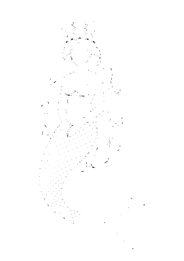 Printable hand-drawn Mermaid Princess with Crown coloring page