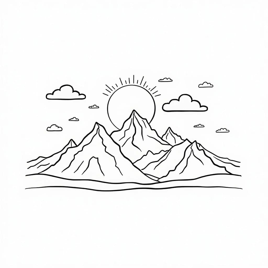 Mountain Landscape coloring page