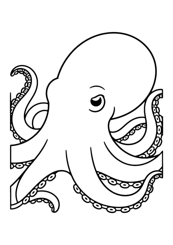 Printable hand-drawn Octopus Eye Close-Up coloring page