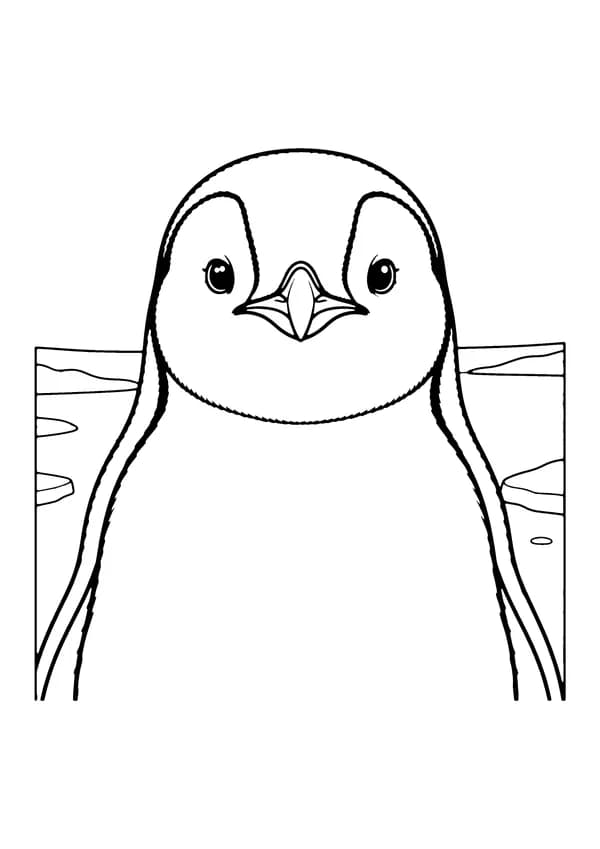 Printable hand-drawn Penguin Portrait coloring page