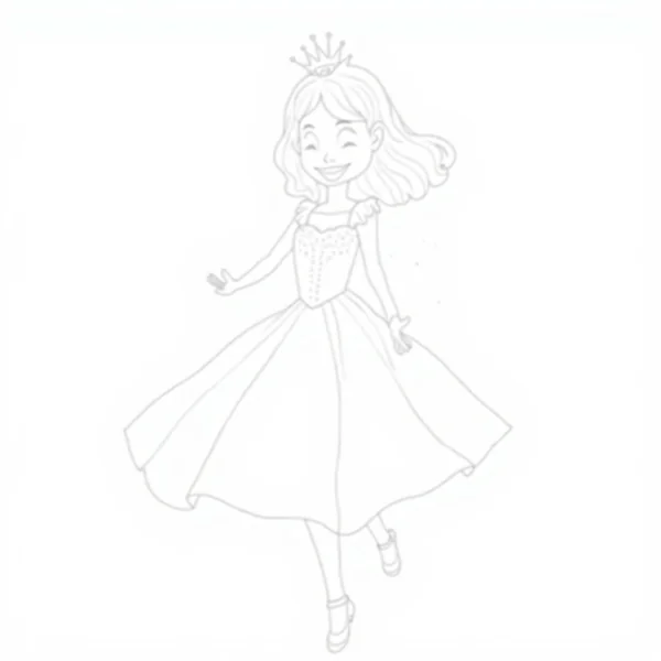 Princess Dress — free printable girl coloring page for kids and adults. coloring page in Girls