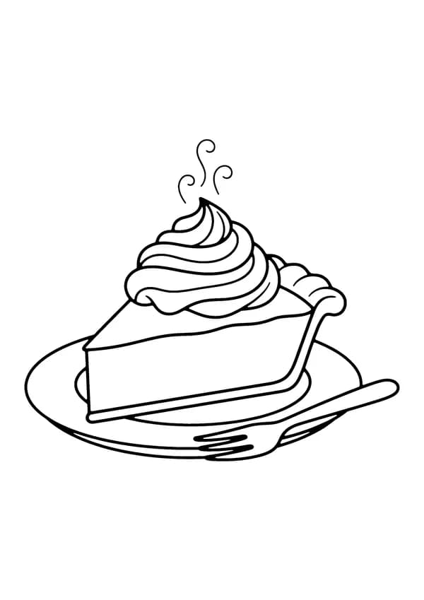 Printable hand-drawn Pumpkin Pie Slice coloring page
