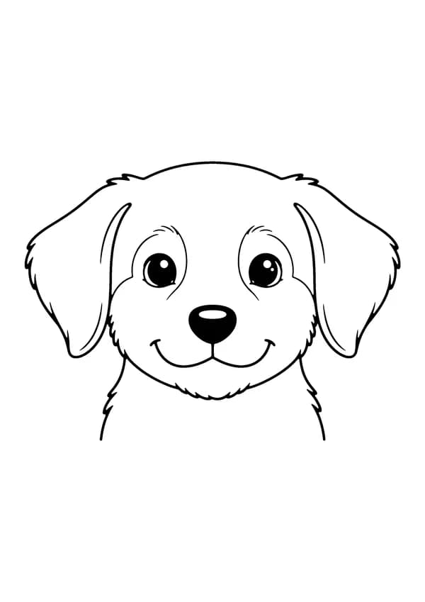 Printable hand-drawn Puppy Face Close-Up coloring page