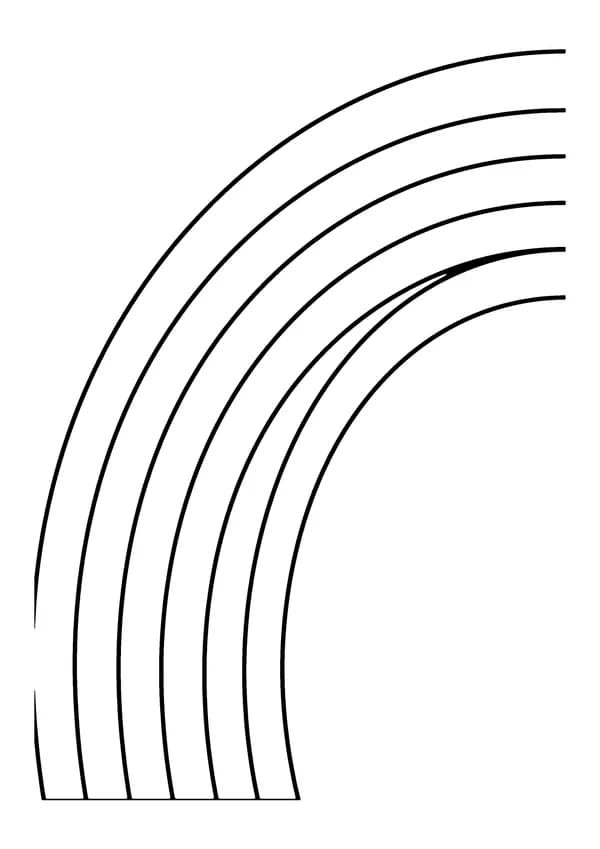 Printable hand-drawn Rainbow Close-Up Bands coloring page