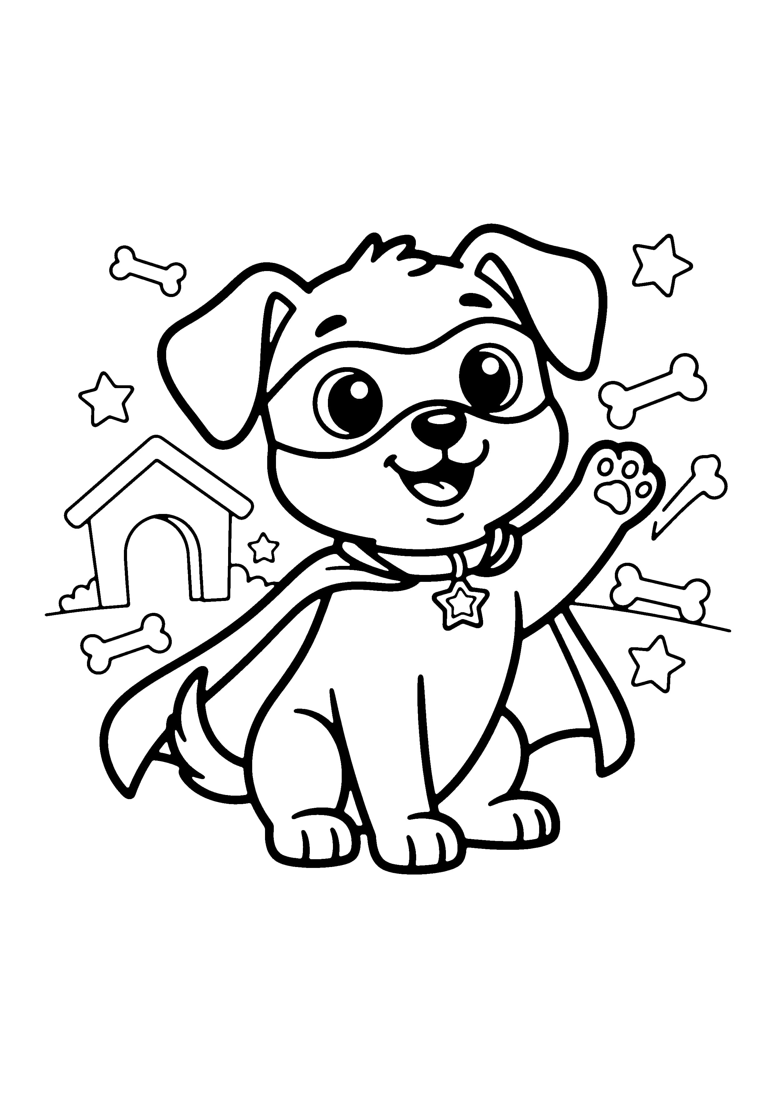 Printable hand-drawn Super Pup Sidekick coloring page