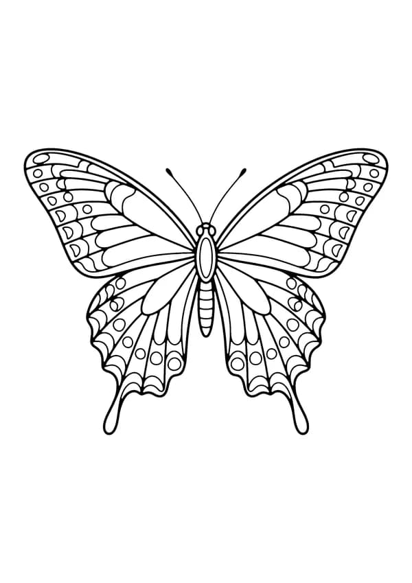 Printable hand-drawn Swallowtail Butterfly coloring page