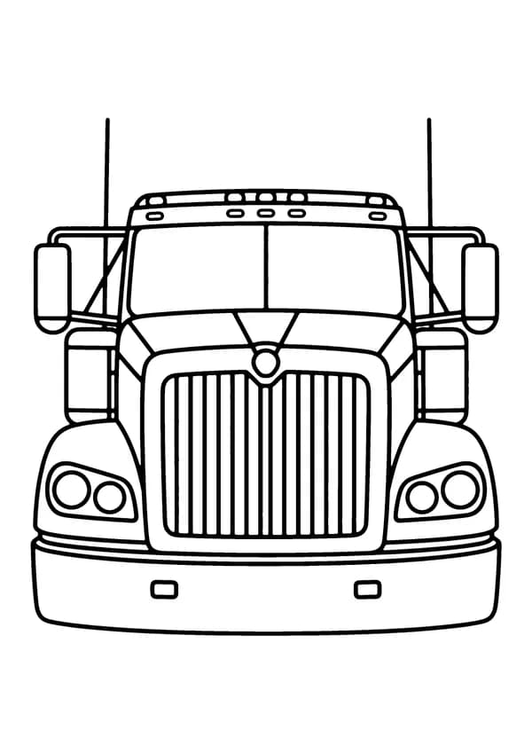 Printable hand-drawn Truck Front Close-Up coloring page