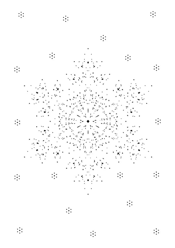 Printable hand-drawn Winter Snowflake coloring page