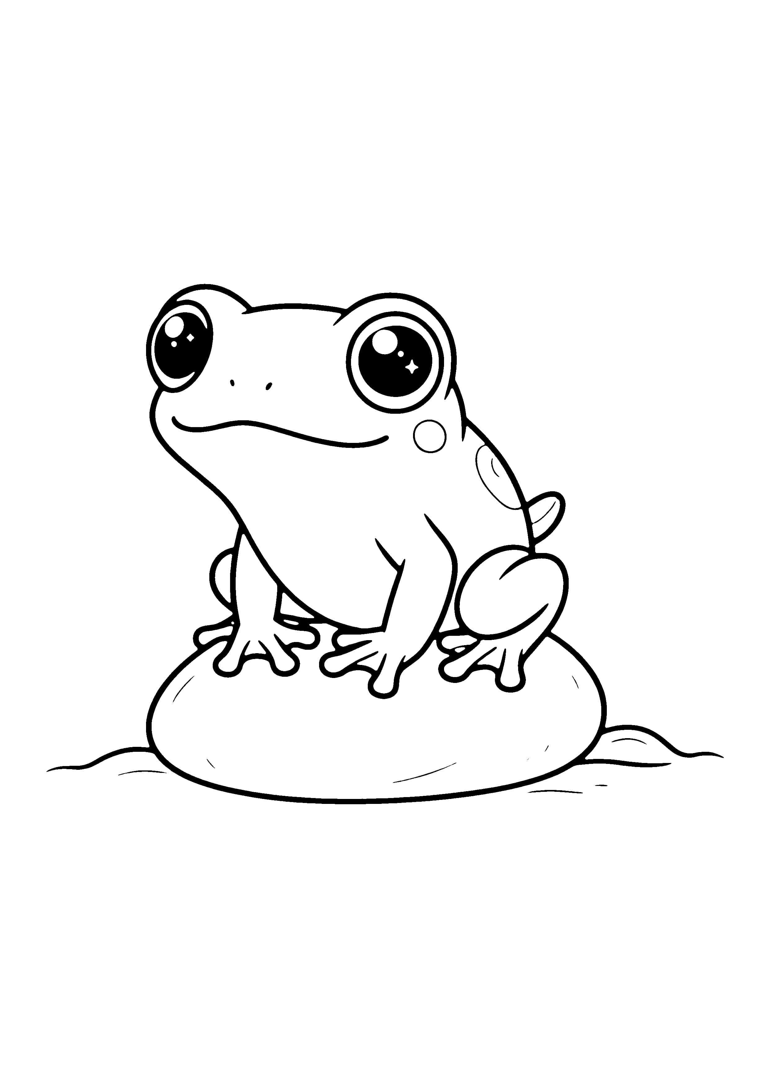 Printable hand-drawn Baby Froglet coloring page