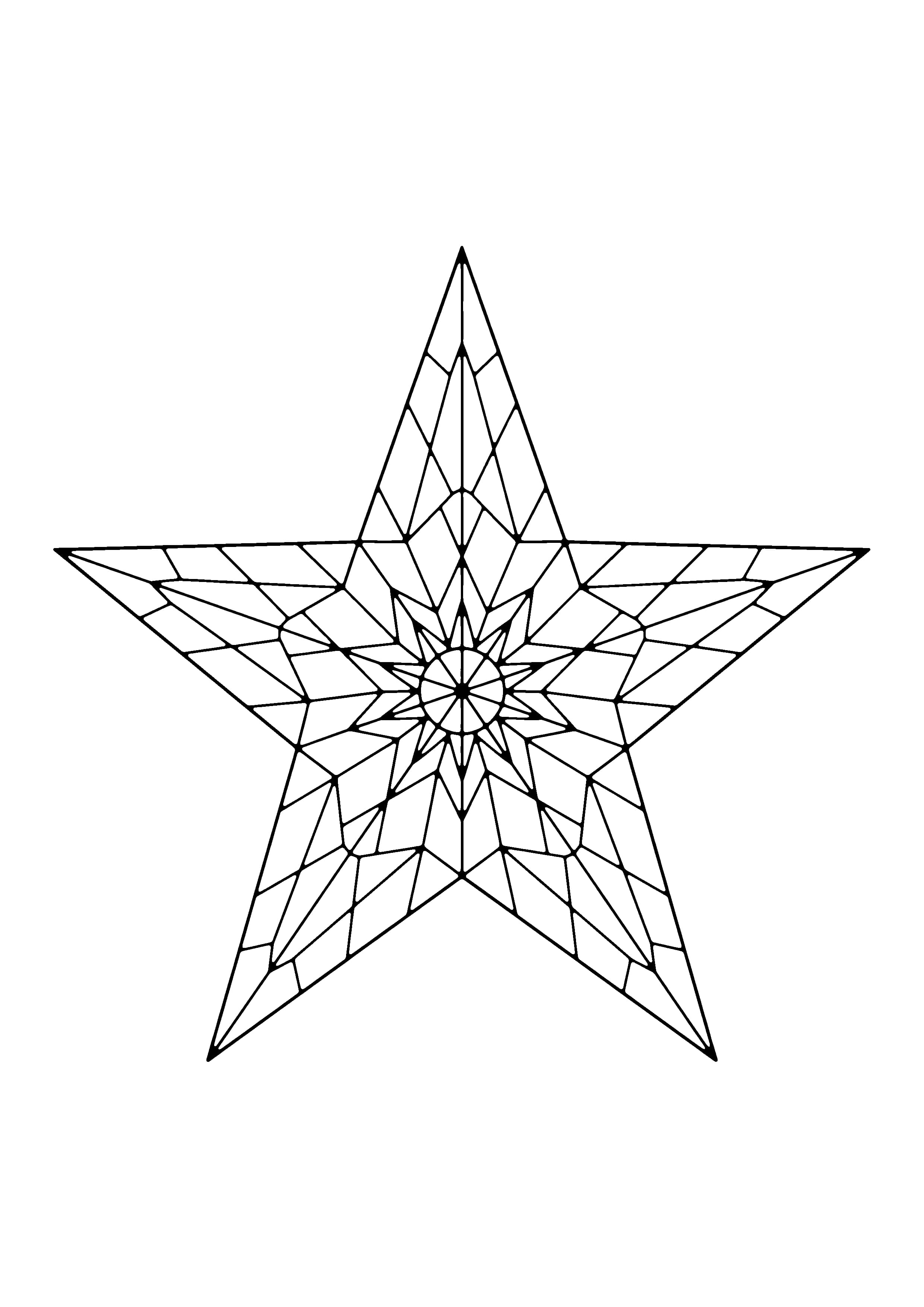 Printable hand-drawn Big Star Close-Up coloring page