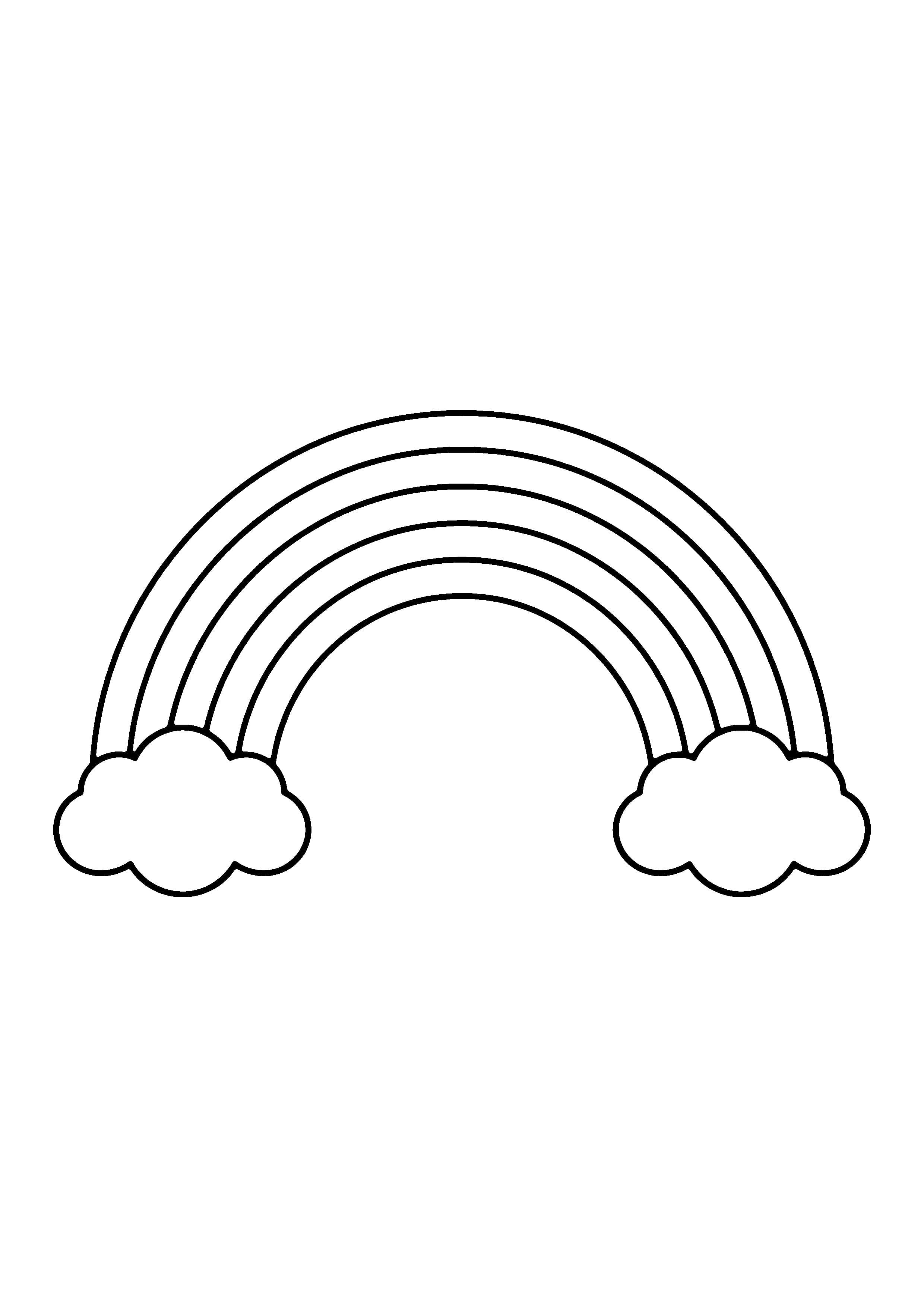 Printable hand-drawn Classic Rainbow Arch coloring page