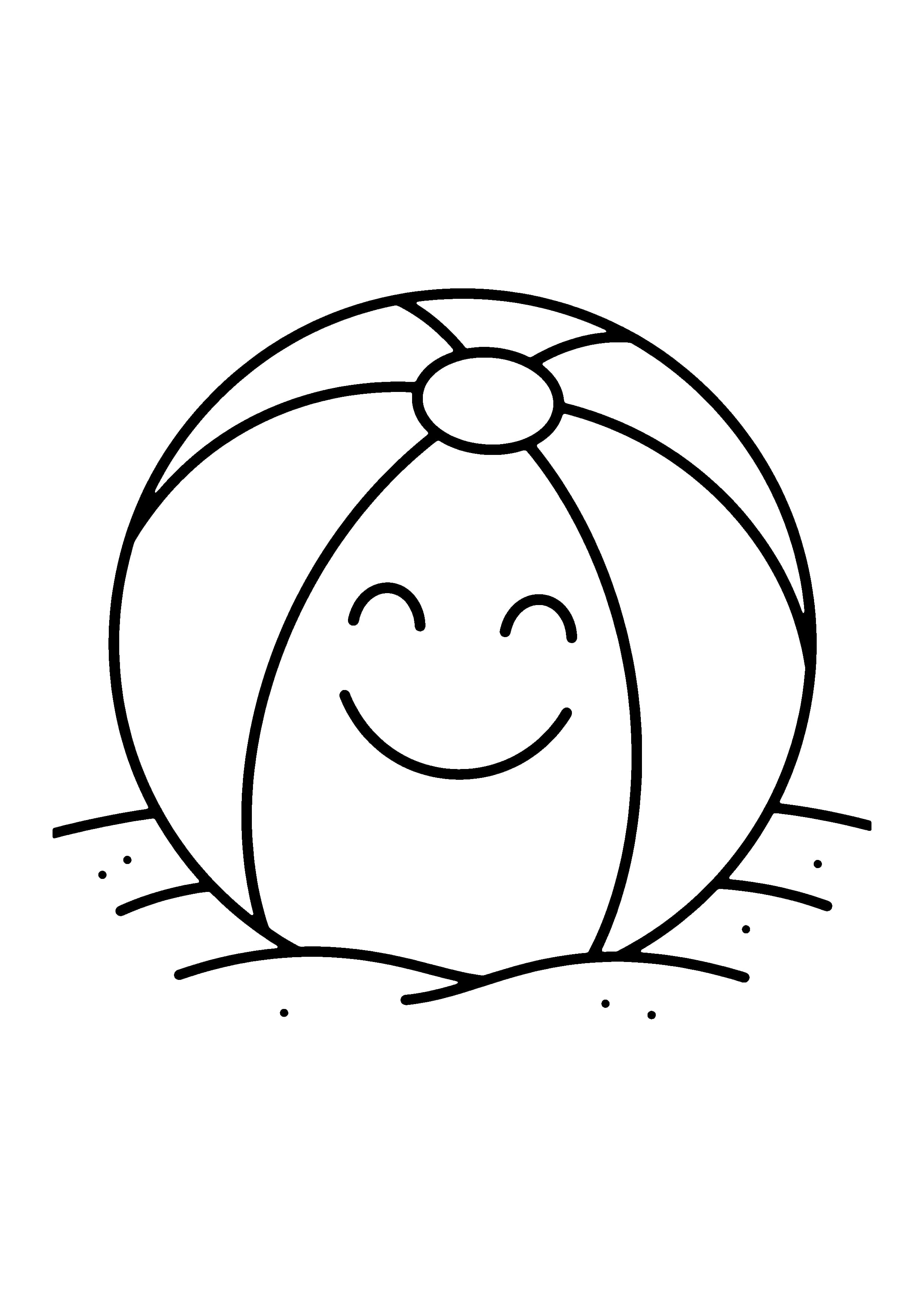 Printable hand-drawn Cute Beach Ball coloring page