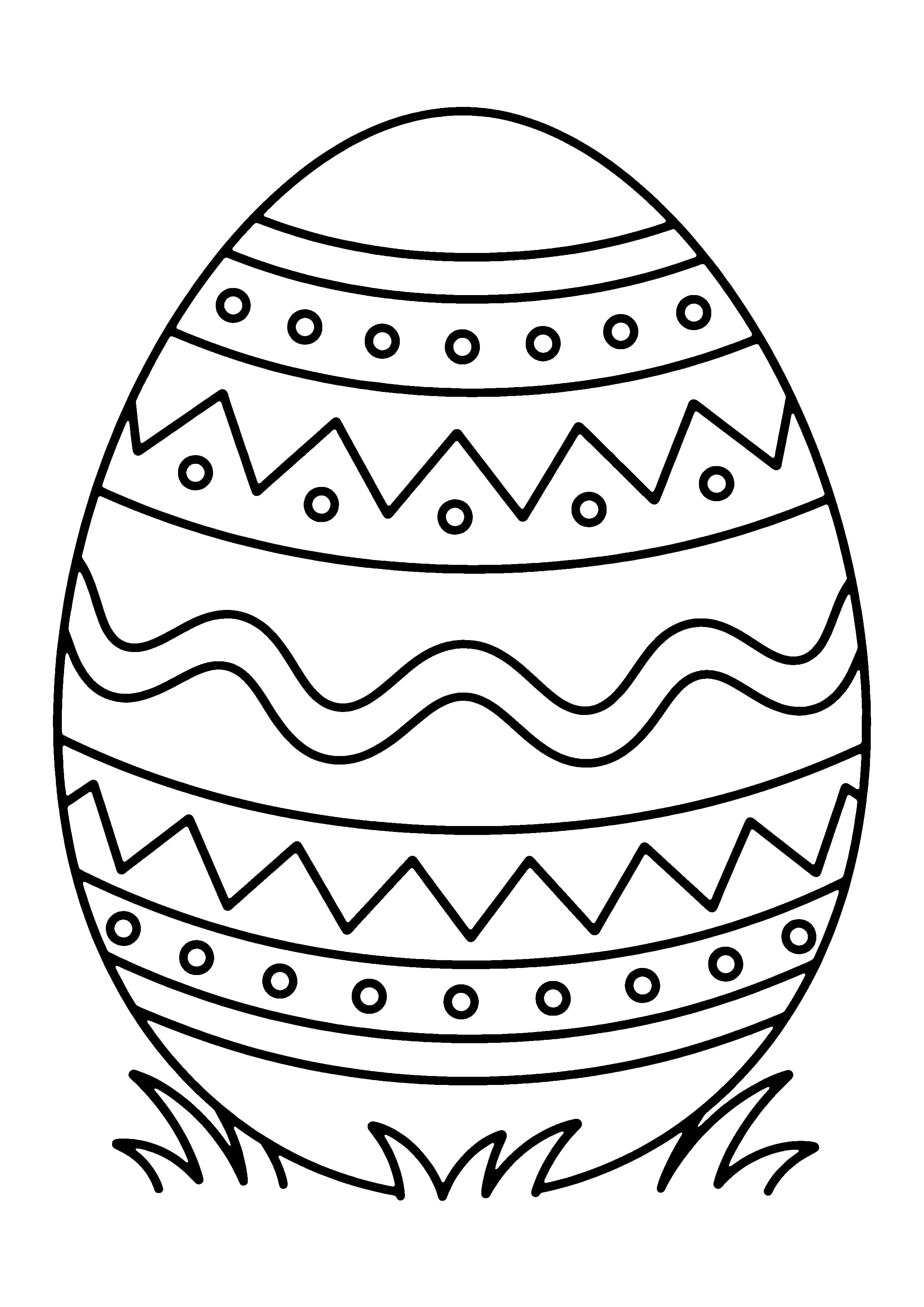 Printable hand-drawn Decorated Easter Egg coloring page