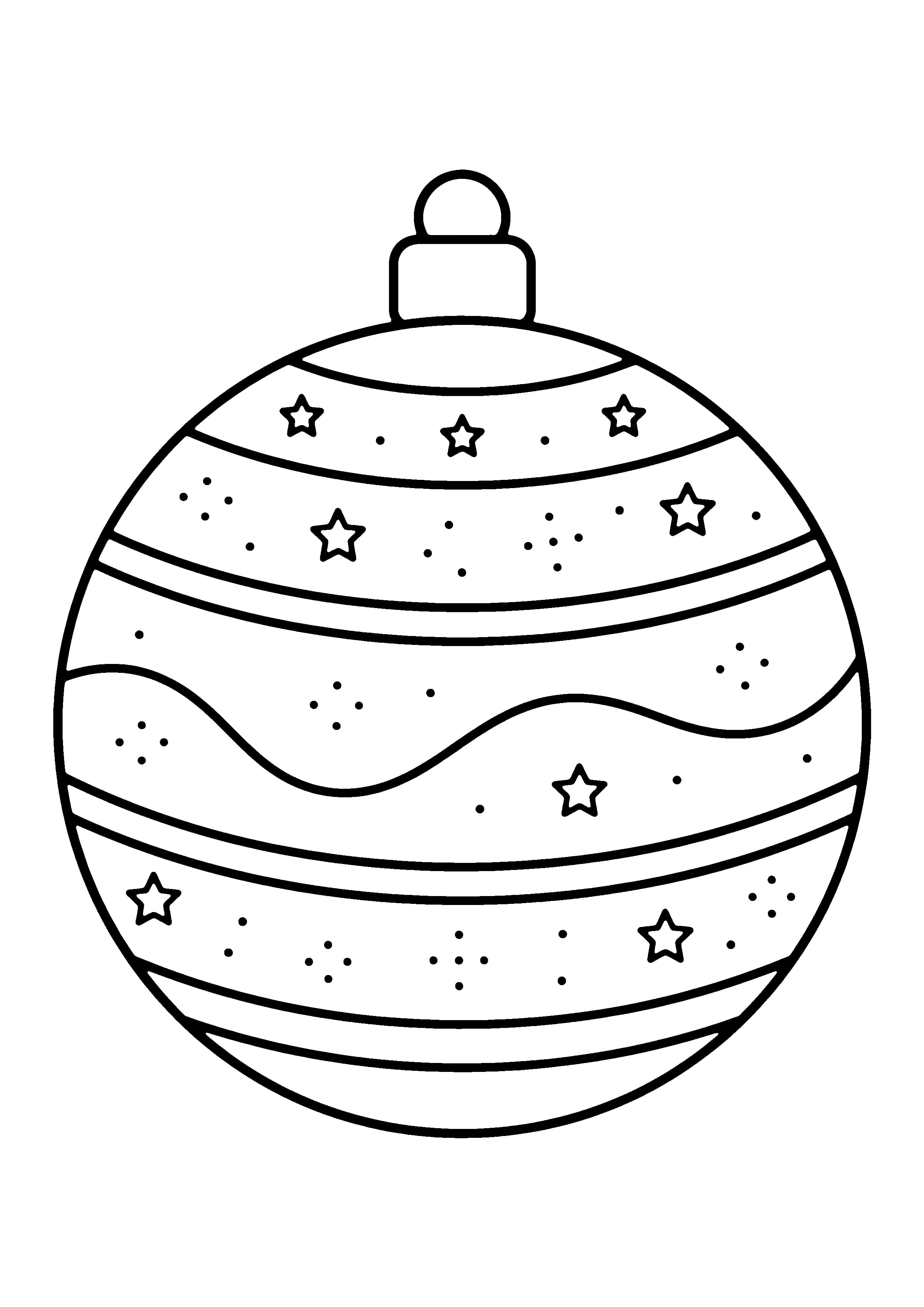 Printable hand-drawn Easy Christmas Ornament coloring page