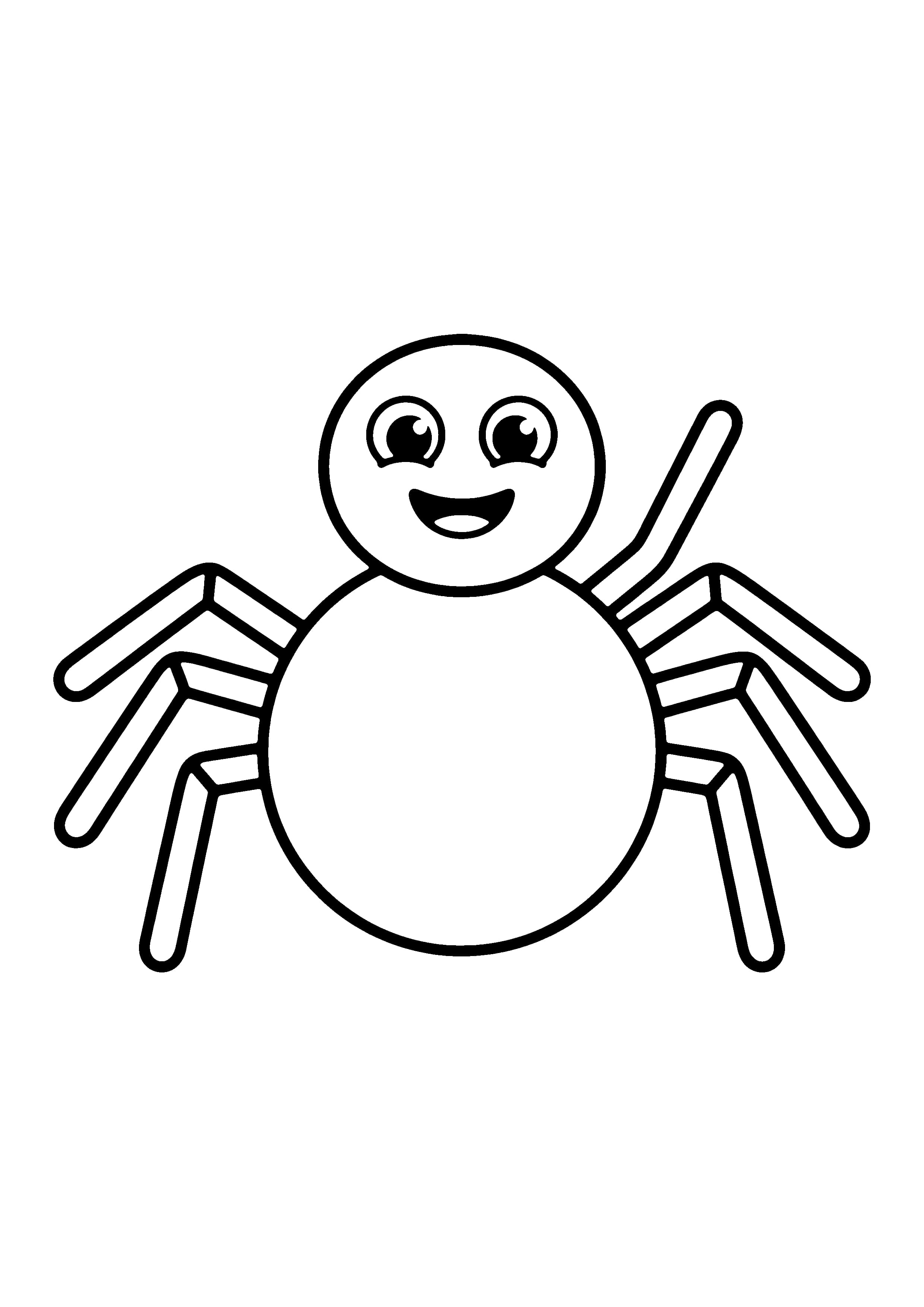 Printable hand-drawn Friendly Cartoon Spider coloring page