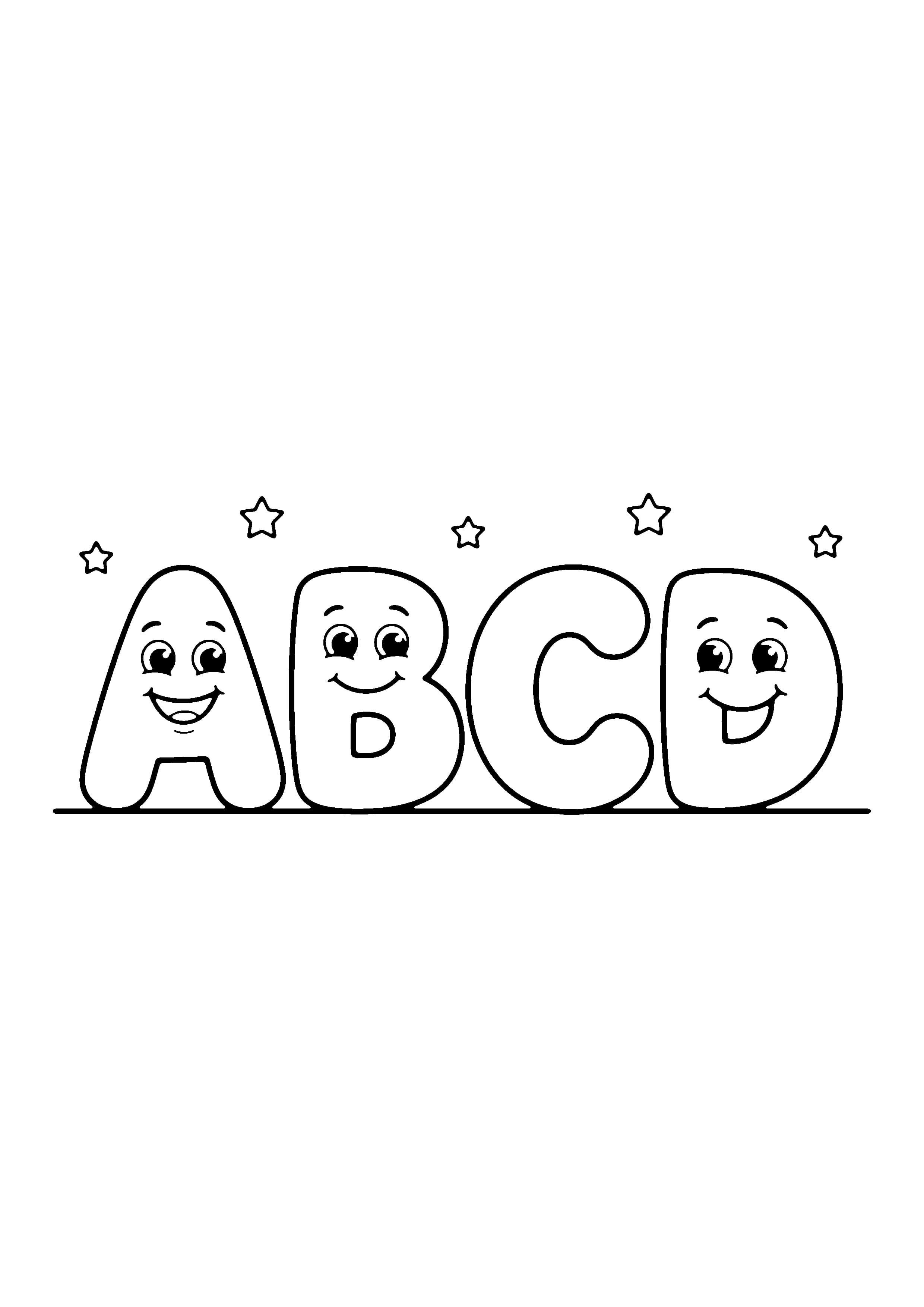 Printable hand-drawn Kindergarten Alphabet Letters coloring page