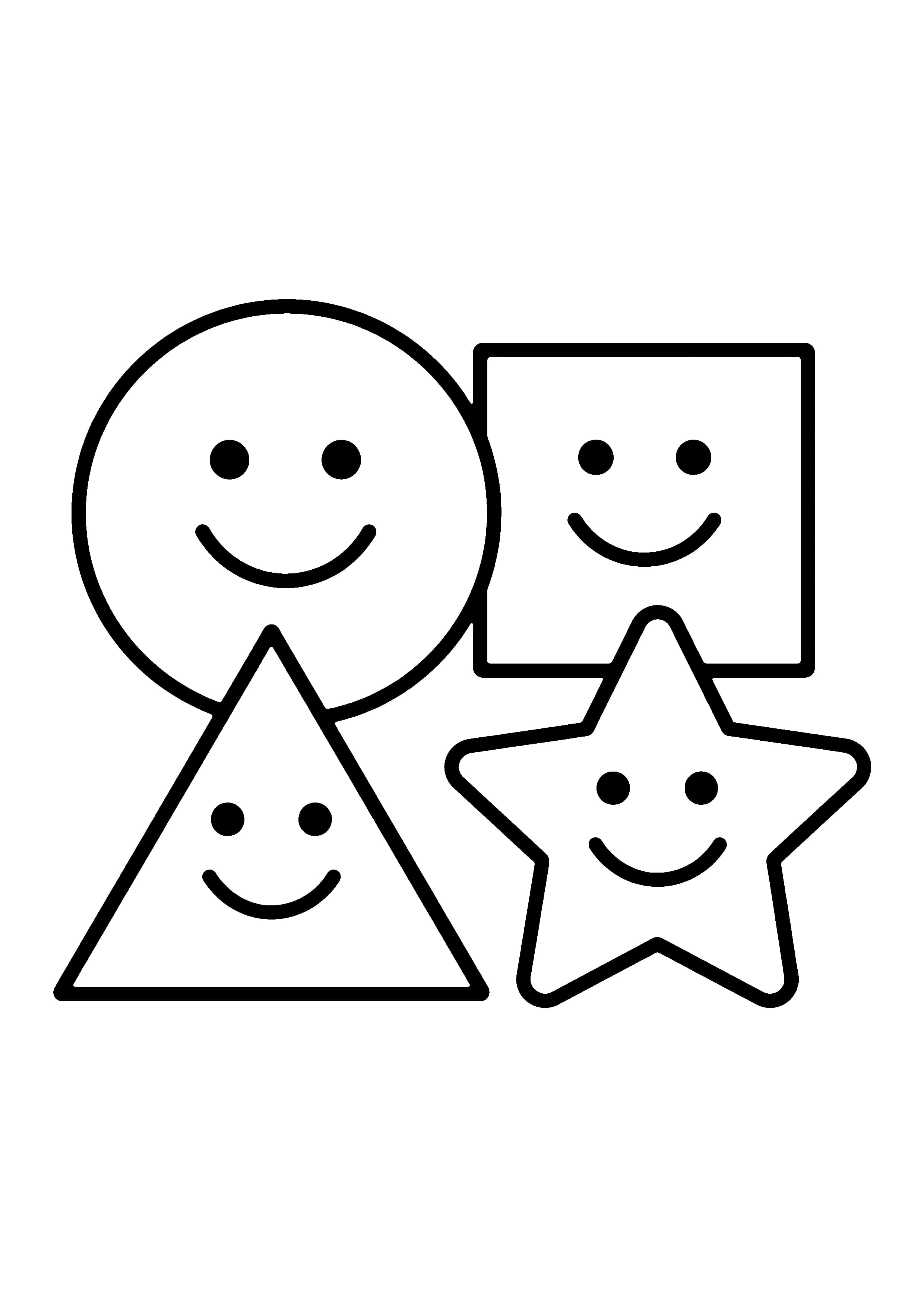 Printable hand-drawn Kindergarten Shapes coloring page