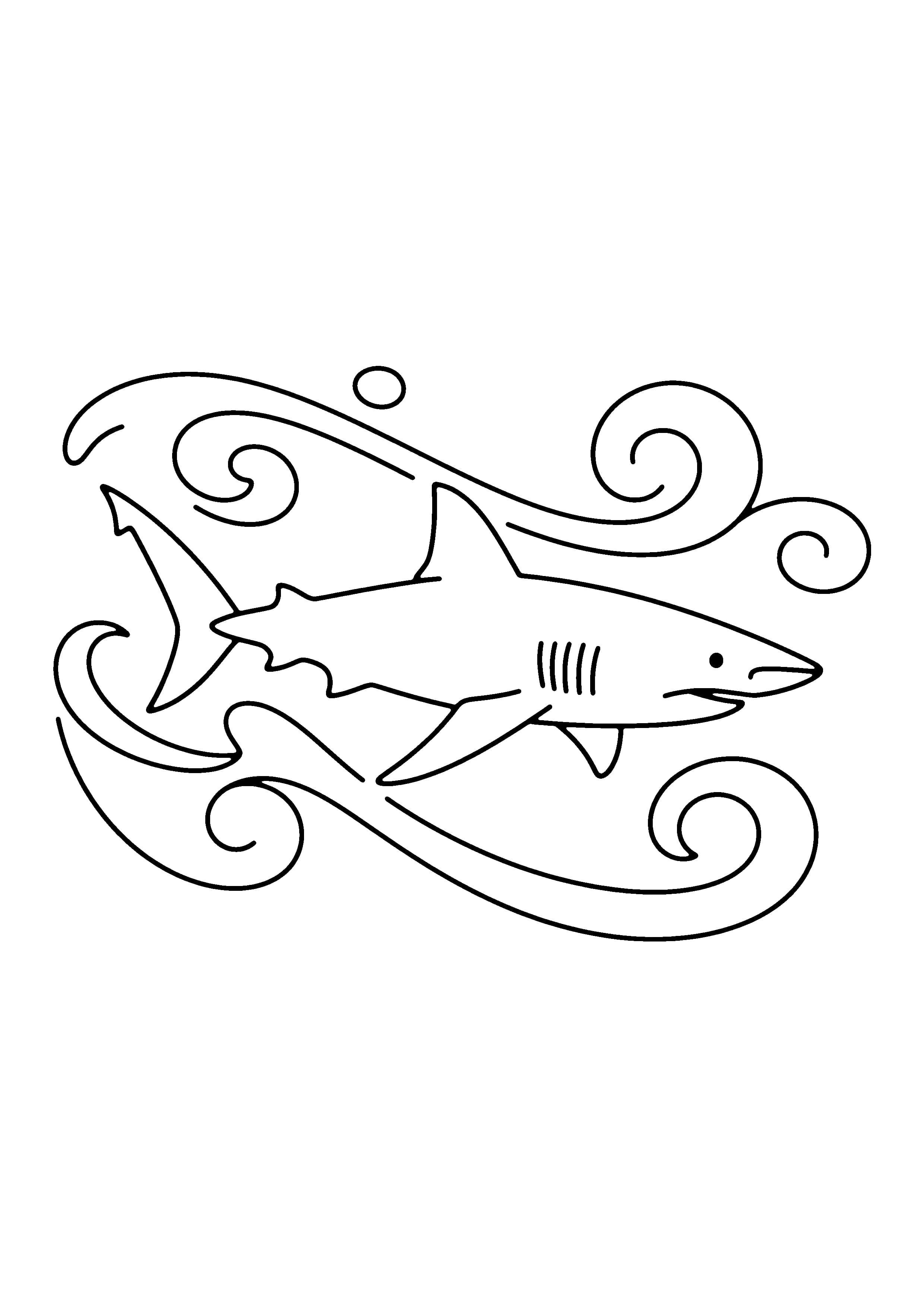 Printable hand-drawn Mako Shark Speeding coloring page