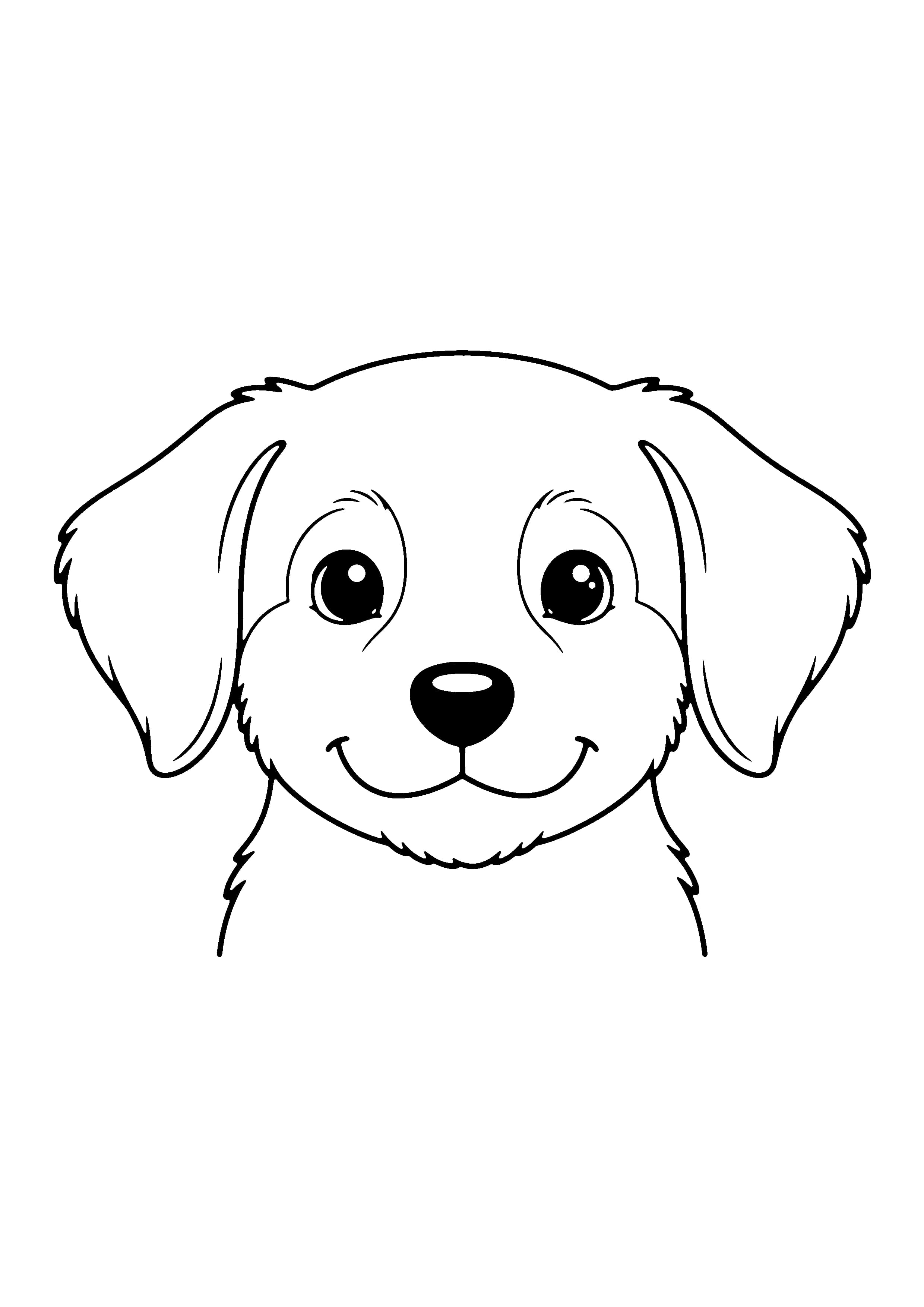 Printable hand-drawn Puppy Face Close-Up coloring page