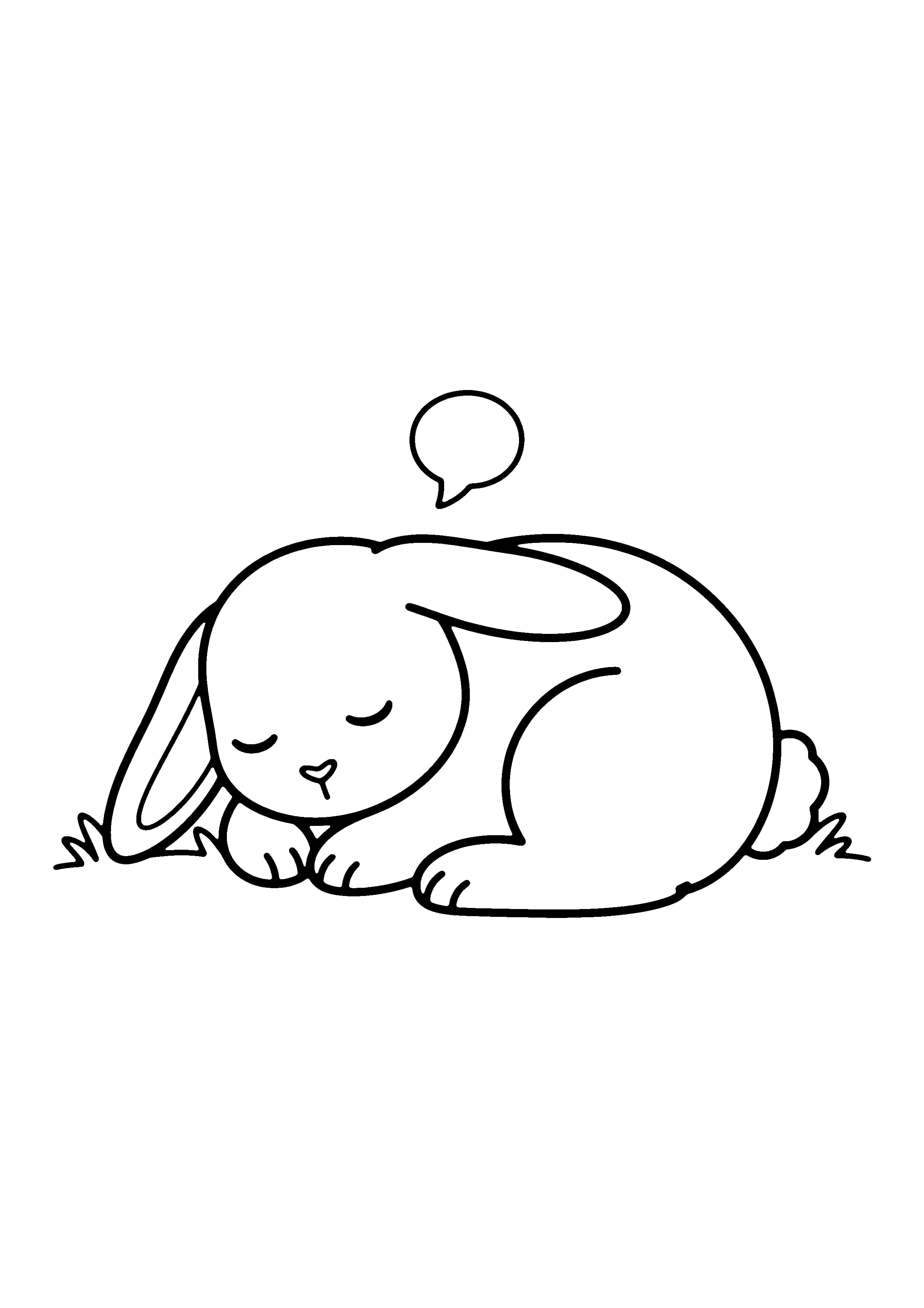 Printable hand-drawn Sleeping Bunny coloring page