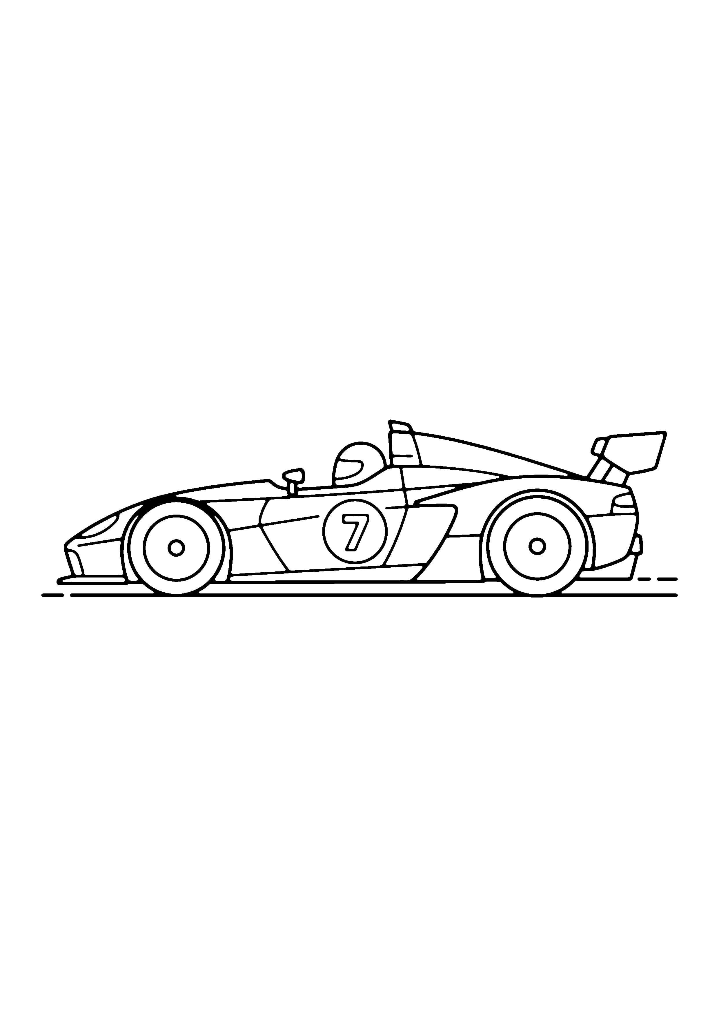 Printable hand-drawn Speedy Race Car coloring page